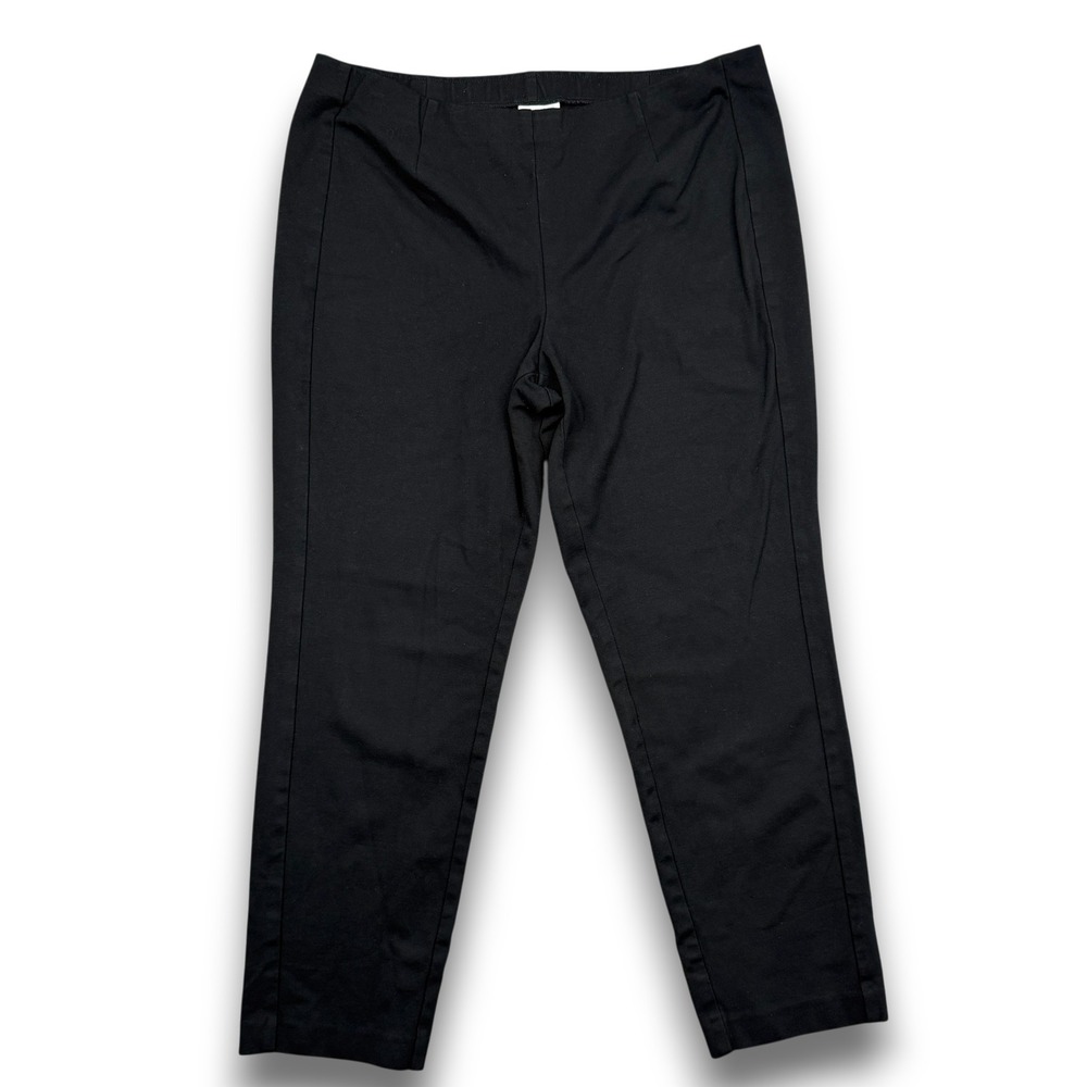 J. Jill Ponte Slim Leg Pants Women L‎ Black Stretch Comfort Office Casual